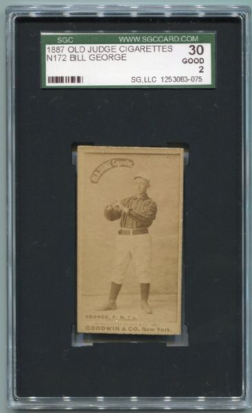 N172 Old Judge Cigarettes Bill George, New York Giants SGC 30