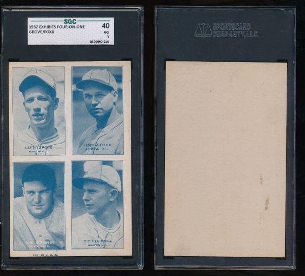 1937 4 in 1 Exhibit w/Foxx, Grove, Cronin & Ferrell  4 Hall of Famers!!  (W463-7)