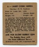 1948 Bowman #6 Yogi Berra Rookie Card