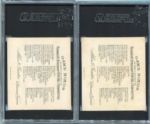 Lot of 5 Large Size Allen & Ginter Cards N38, N40 & N41 All SGC Graded