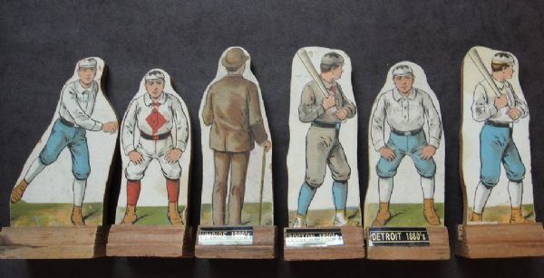 1880s McLoughlin Bros Baseball Paper Cut Outs Lot of 6