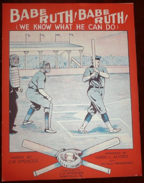 1928 Babe Ruth Sheet Music - Gorgeous and Bright, Original
