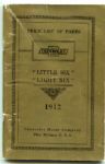 1912 Chevrolet Motor Company Price List of Parts