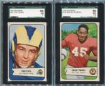 1954 Bowman Football Lot of 2 High Grade HOFers Tom Fears SGC 84 & Em Tunnell SGC 86