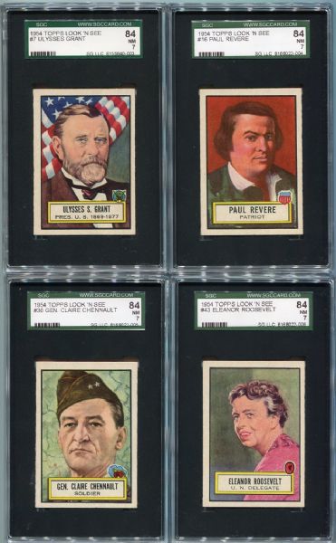 1952 Topps Look N See Lot of 4 SGC 84s