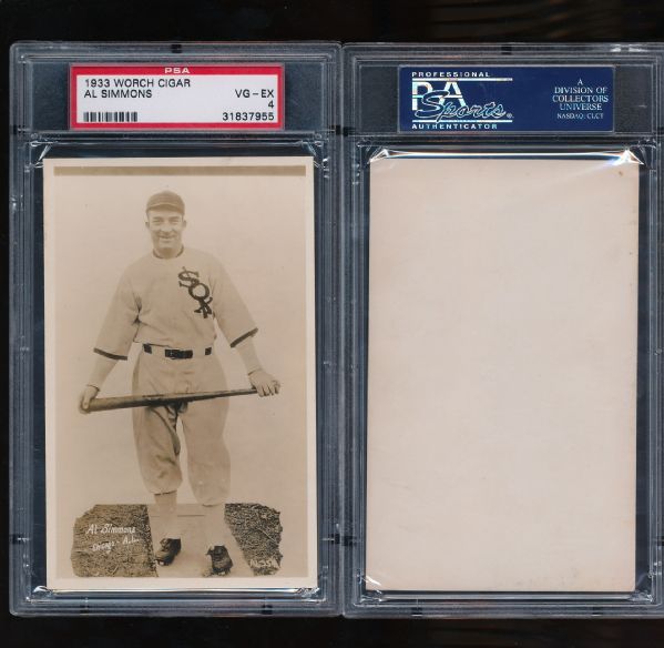 1933 Worch Cigar Al Simmons PSA 4  -  fantastic looking card