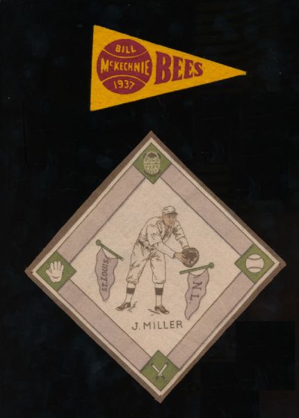 1937-38 BF3 Mini Felt - Mckechnie HOFer - superb & 1914 B18 J.Miller