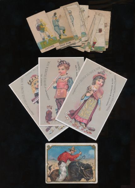 1800s-1900s grouping of vintage cards, wrappers etc.... + (6) 1943 Grand Studios minor league cards
