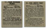 1948/49 Leaf Baseball Lot of 2 Cards Trout & Overmire