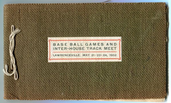 1902 String Bound Scorebook Base Ball Games and Inter-House Track Meet Lawrenceville, N.J.