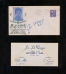 1949 Official Joe Dimaggio Day Envelope postmarked Oct 1, 1949 & Scarce Insert