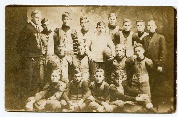 1911 Football Team Real Photo Postcard