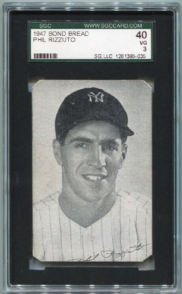 1947 Bond Bread Phil Rizzuto SGC 40