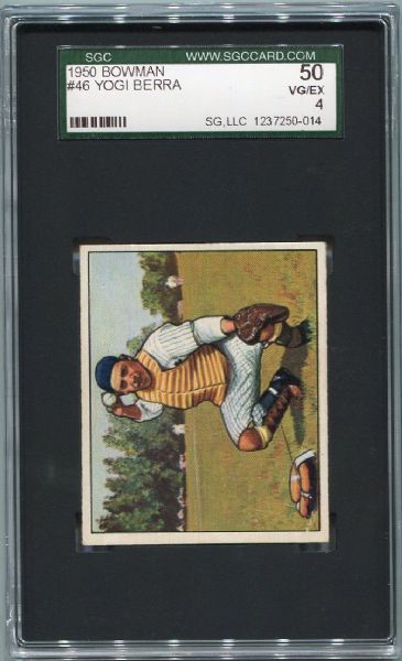 1950 Bowman #46 Yogi Berra SGC 50