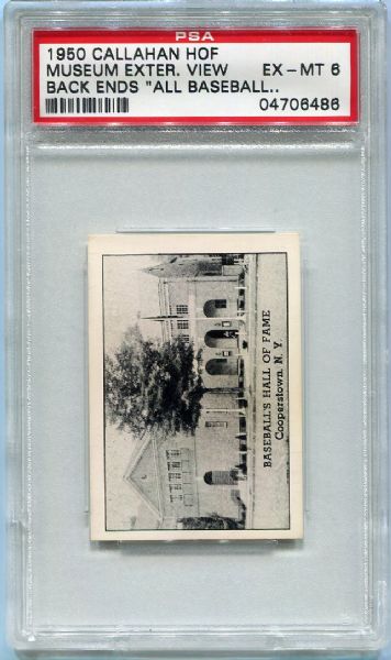 1950 Callahan Hall of Fame Museum Exterior View Back Ends "All Baseball Men" PSA 6