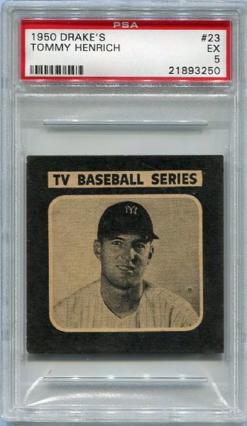 1950 Drakes #23 Tommy Henrich PSA 5