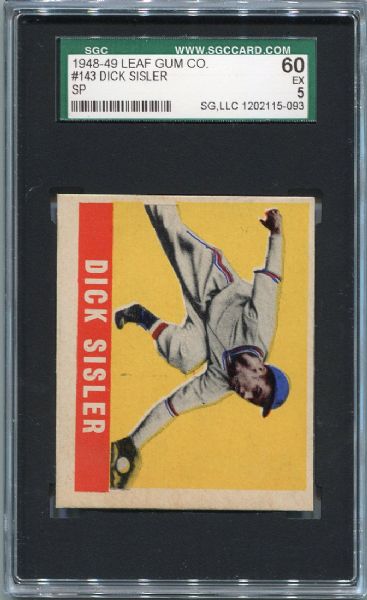 1948-49 Leaf #143 Dick Sisler SP SGC 60