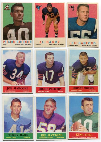 Lot of 62 Football Cards 1959-1970 Topps, Philadelphia & Fleer