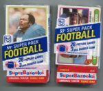 Two 1980 Topps Football 59 Cent Super Bazooka Cello Packs