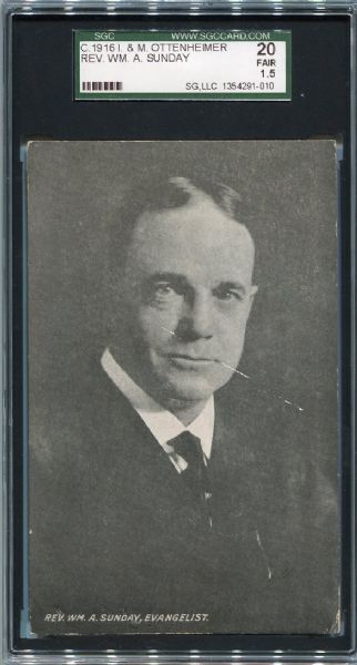 Circa 1916 I. & M. Ottenheimer Billy Sunday Postcard