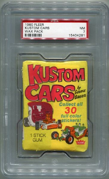 1960 Fleer Kustom Cars Unopened Wax Pack PSA 7
