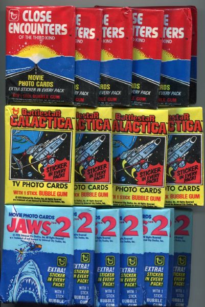 1970s Unopened Non-Sports Wax Pack Lot of 23 Packs from 7 Different Issues