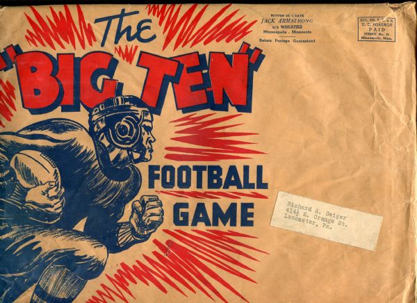 1936 Wheaties Big Ten Football Game in Original Envelope Complete