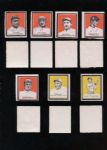 1915 Postaco Stamp Group of 7 with Tinker, Evers etc....red and yellow