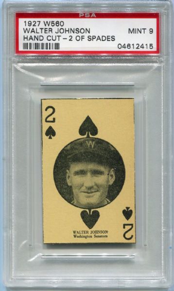 W560 Hand Cut Walter Johnson 2 of Spades PSA 9