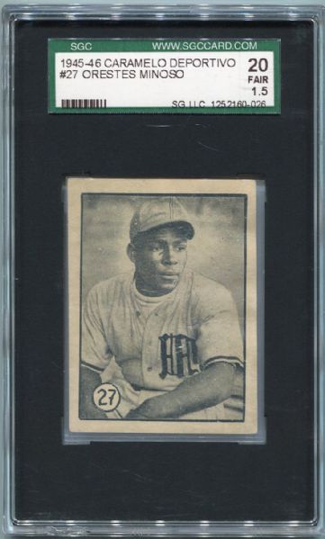 1945-46 Caramelo Deportive #27 Orestes Minoso SGC 20