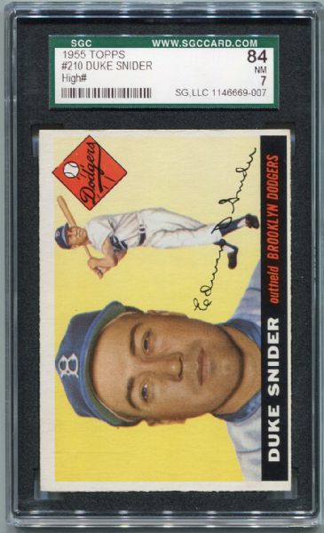 1955 Topps #210 Duke Snider SGC 84