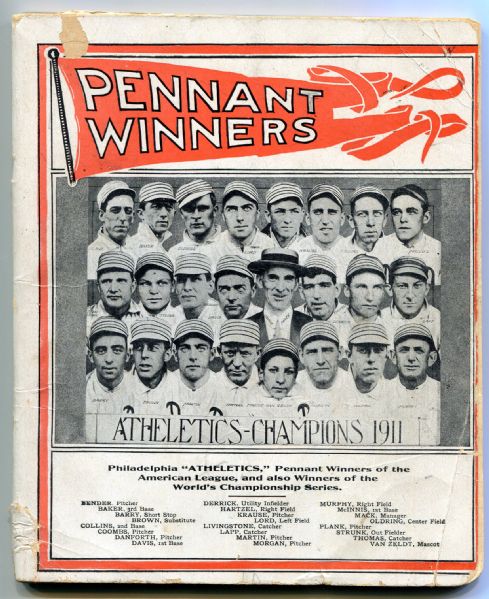 1912 Philadelphia As Pennant Winners Notebook 1911 Champion Team