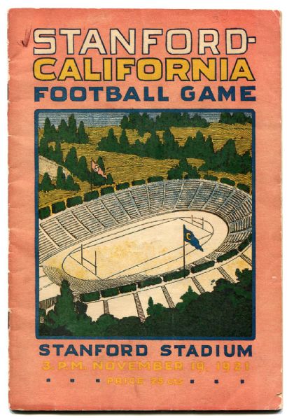 1921 Stanford vs. California Football Program