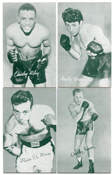 1947-66 Exhibit Boxing Cards Lot of 13 Different