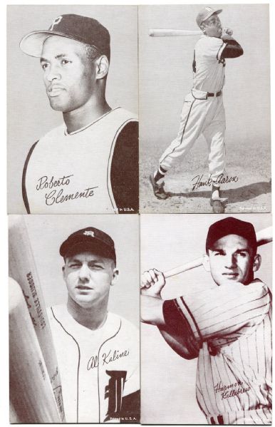 1947-66 Exhibit Baseball Lot of 7 With HOFers and Tougher Commons