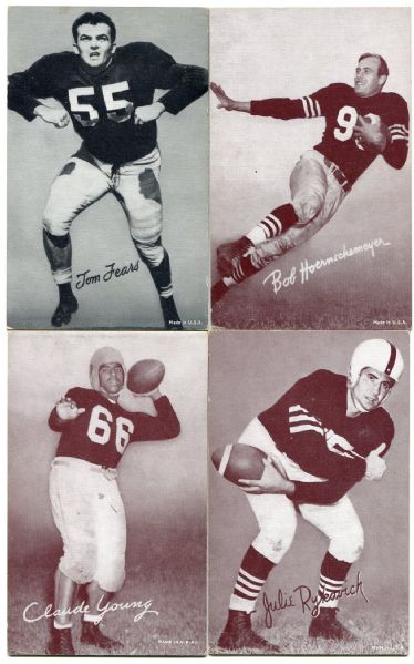 1947-66 Exhibit Football Card Lot of 4 Different