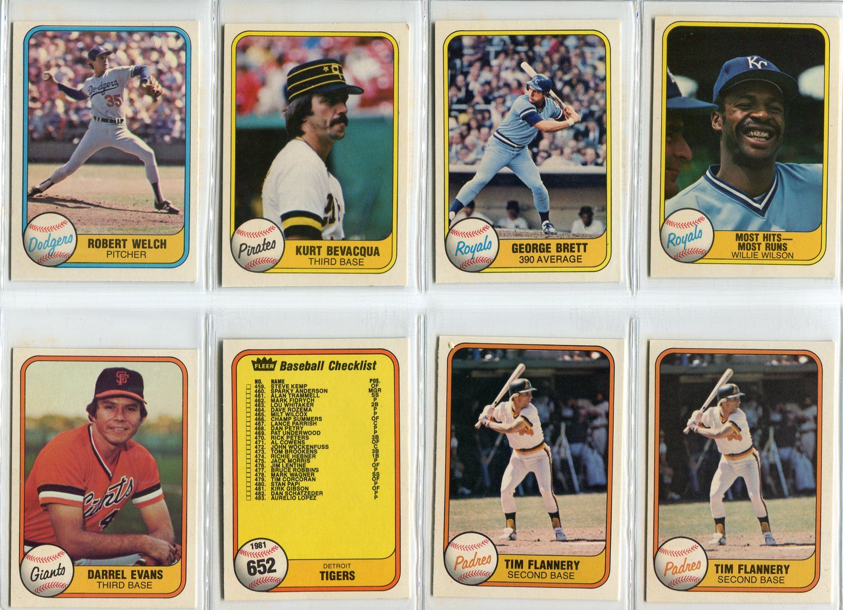 Lot Detail - 1981 Fleer Baseball Lot of 24 First Print Run Error ...