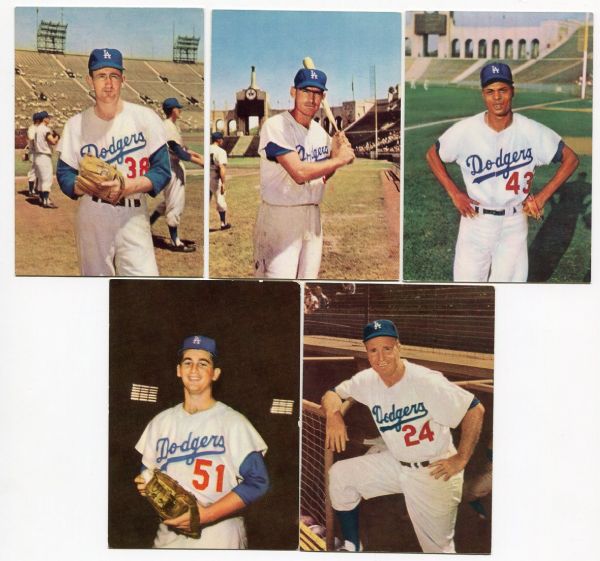 1960 Morrell Meats Los Angeles Dodgers Lot of 5 Different EX-EXMT