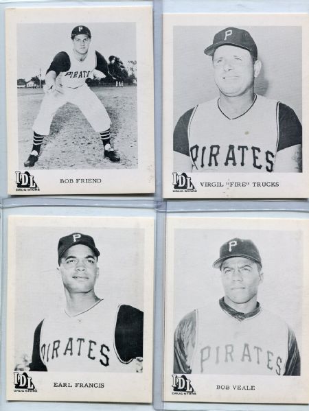 1963 I.D.L. Drug Store Pittsburgh Pirates Lot of 12 Different Nrmt