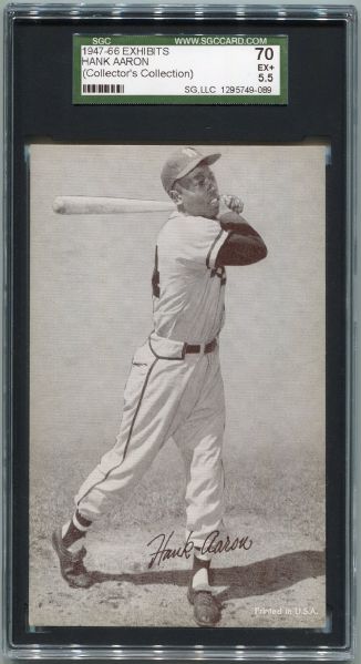1947-66 Exhibit Baseball Hank Aaron SGC 70