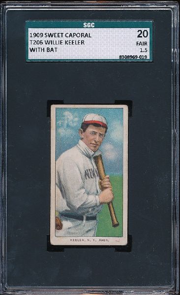T206 Keeler Bat on Shoulder Sweet Caporal 150 Subjects SGC 20