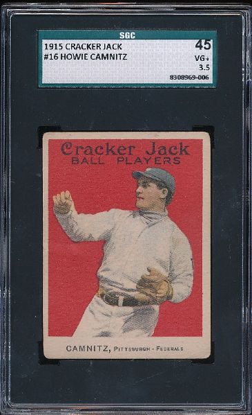 E145-2 1915 Cracker Jack  Howie Camnitz SGC 45