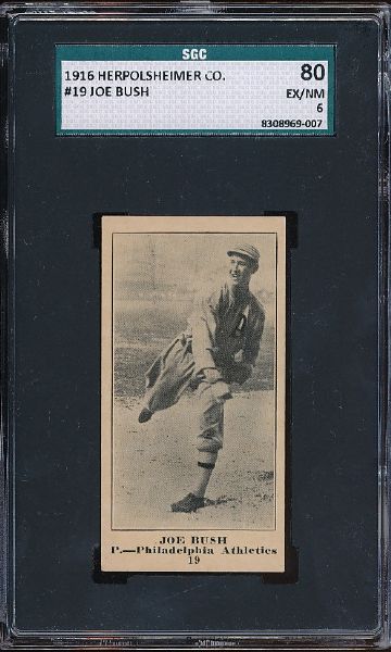 M101-5 Herpolsheimer Joe Bush SGC 80 Highest Graded