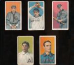 T206 (5) W/ Bender, Griffith etc.... Piedmont, Sweet Caporal, one w/stamped date