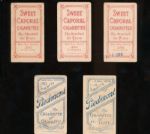 T206 (5) W/ Bender, Griffith etc.... Piedmont, Sweet Caporal, one w/stamped date