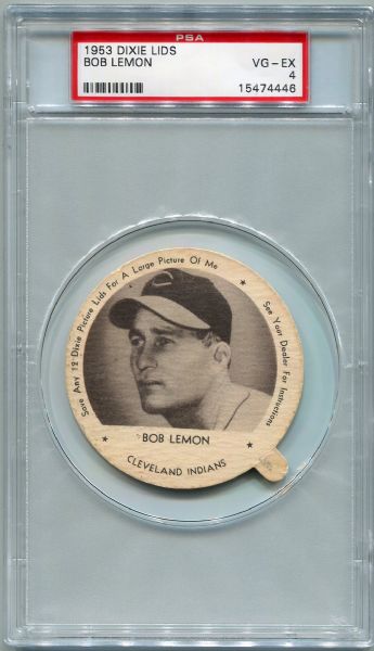 1953 Dixie Lids Bob Lemon PSA 4
