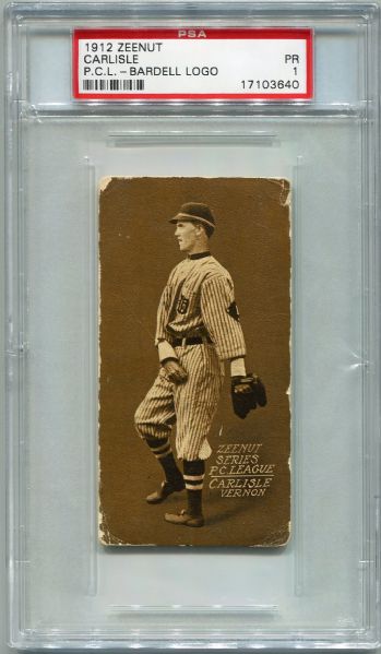 1912 Zeenut Carlisle, Vernon With the Bardell Logo PSA 1