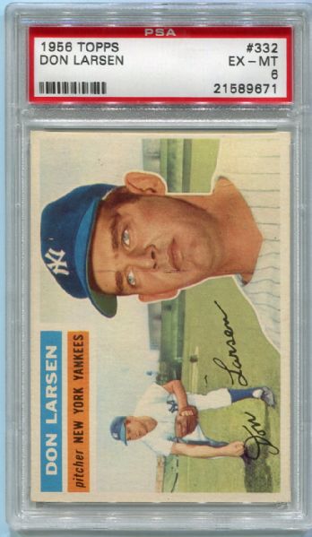 1956 Topps #332 Don Larsen Rookie Card PSA 6