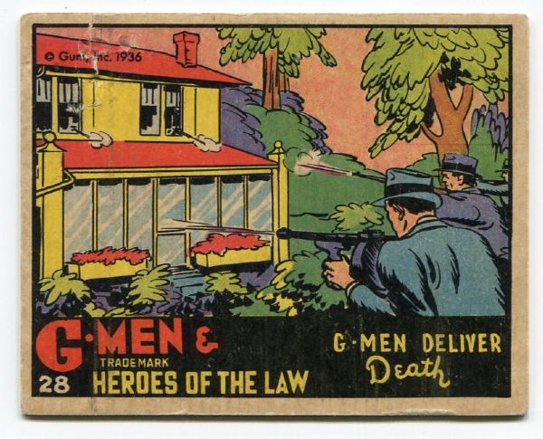 R60 G-Men #28 "G-Men Deliver Death" Scarce "Left Hand Low Number" Group 6 Card