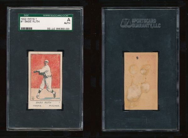 W516-1 Babe Ruth 1920 (Early Ruth Card)